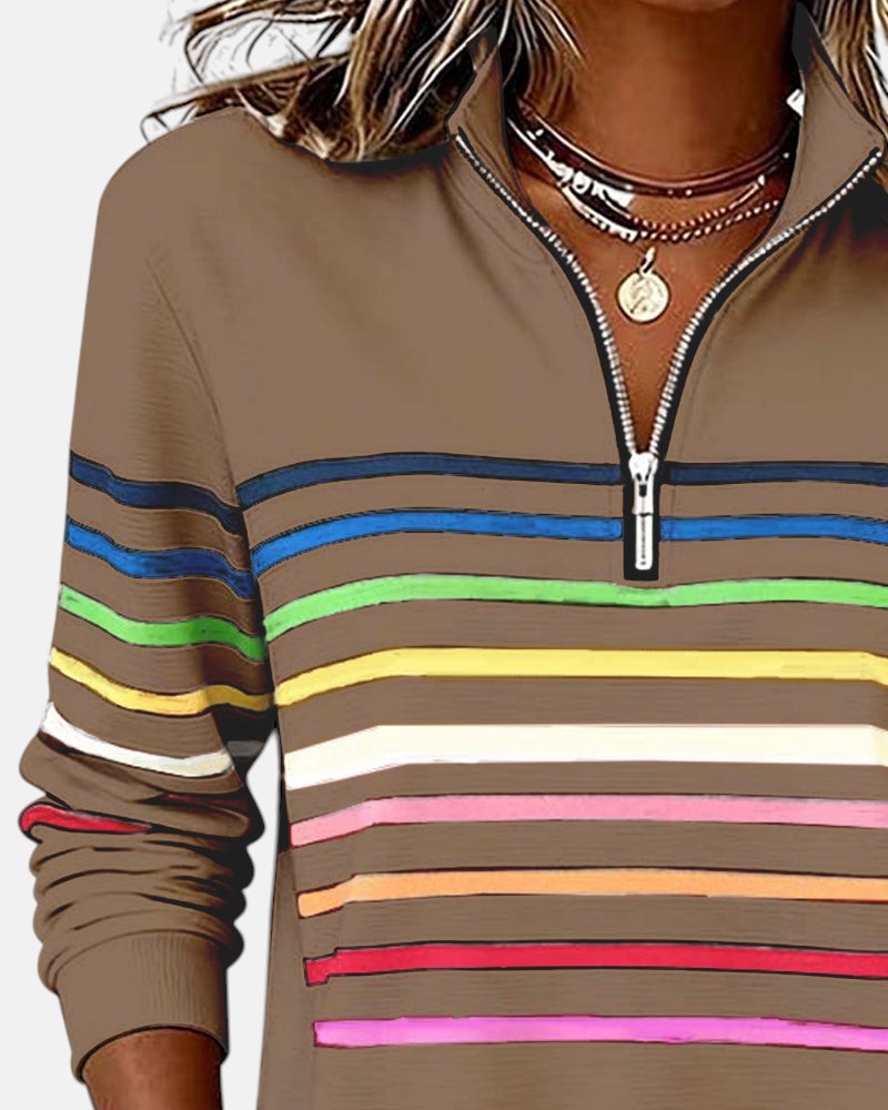 Vienna | Cozy Rainbow Zip Top