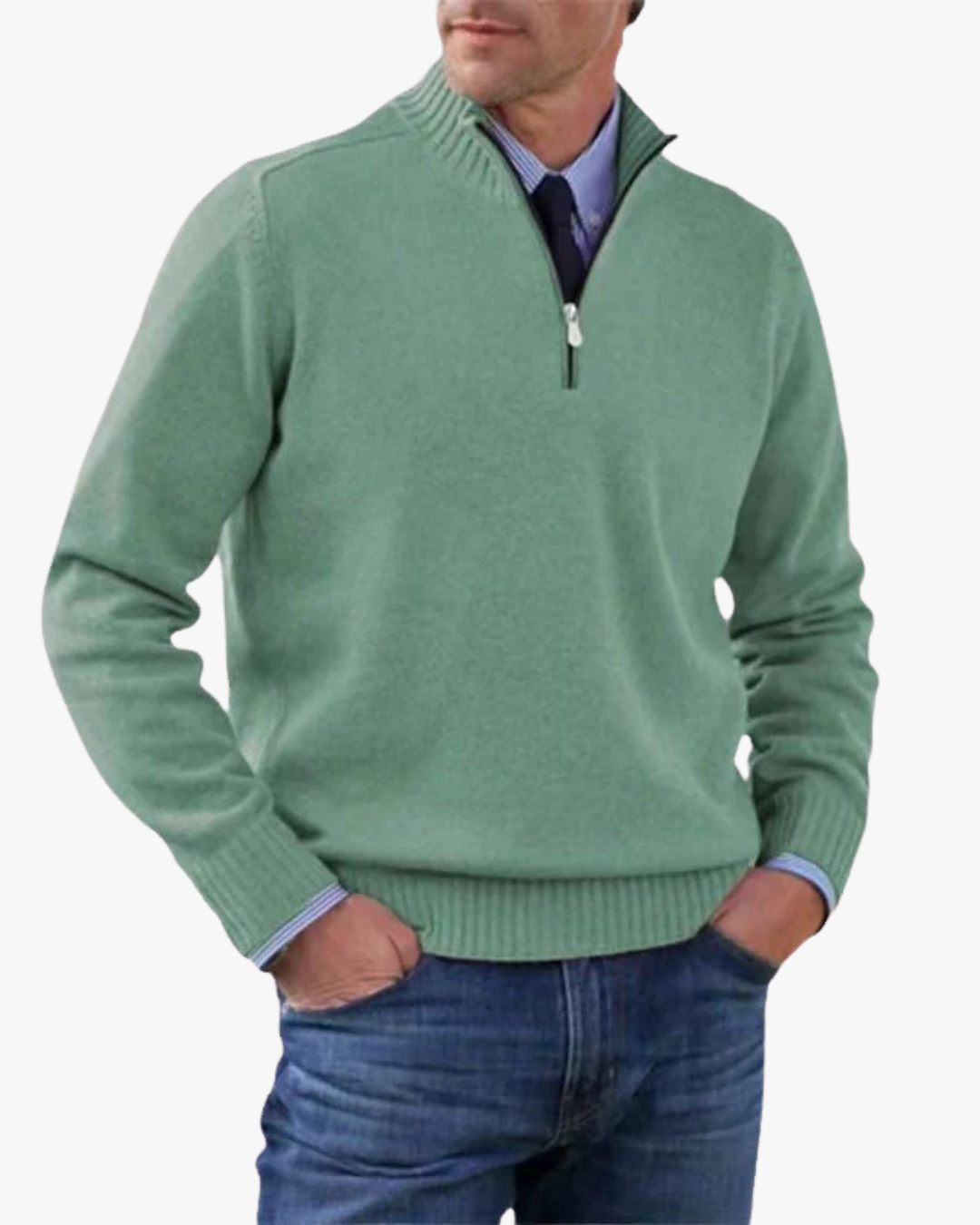 Modern Half-Zip Knit Sweater