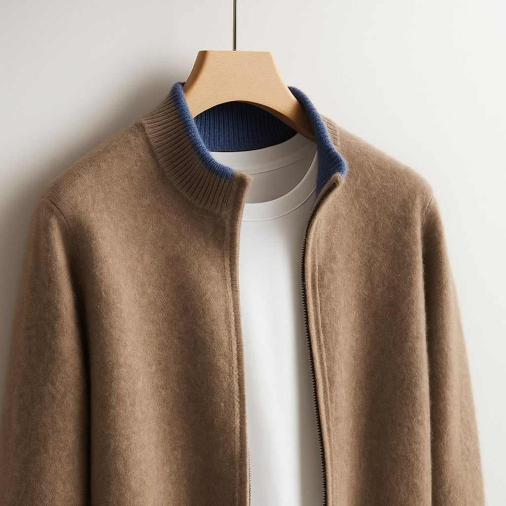 Modern Minimal Zip Cardigan
