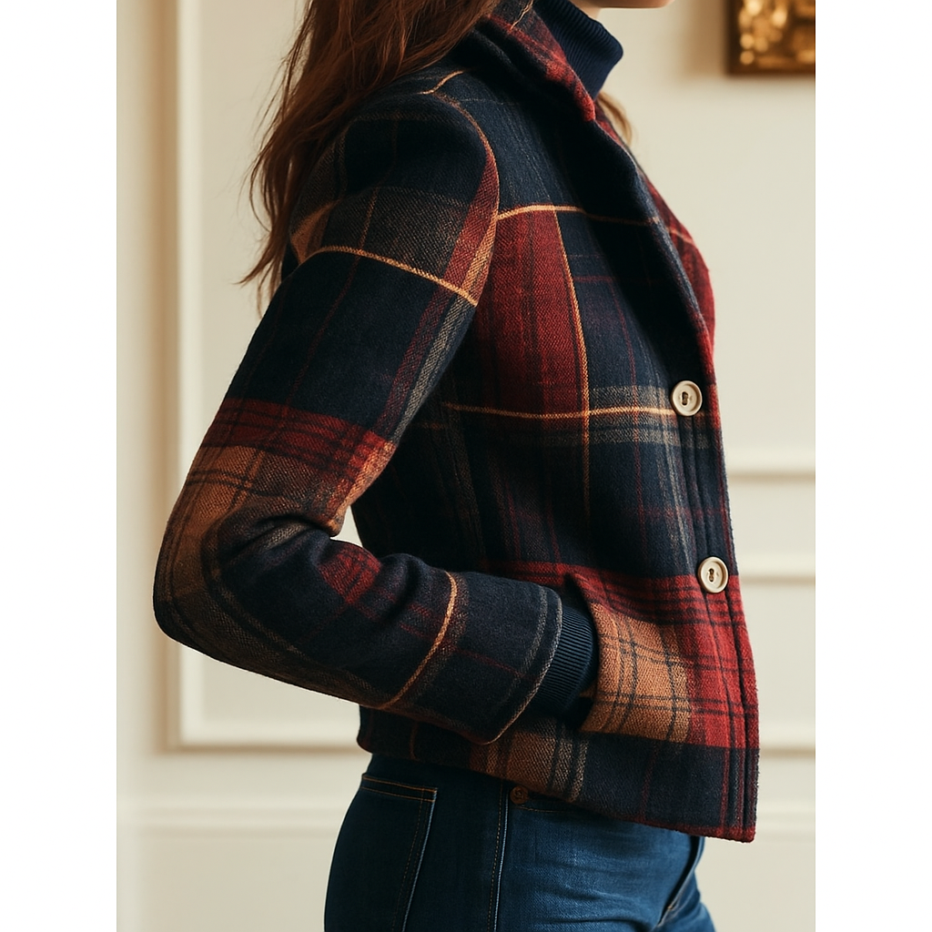 Mia | Classic Plaid Wool Jacket