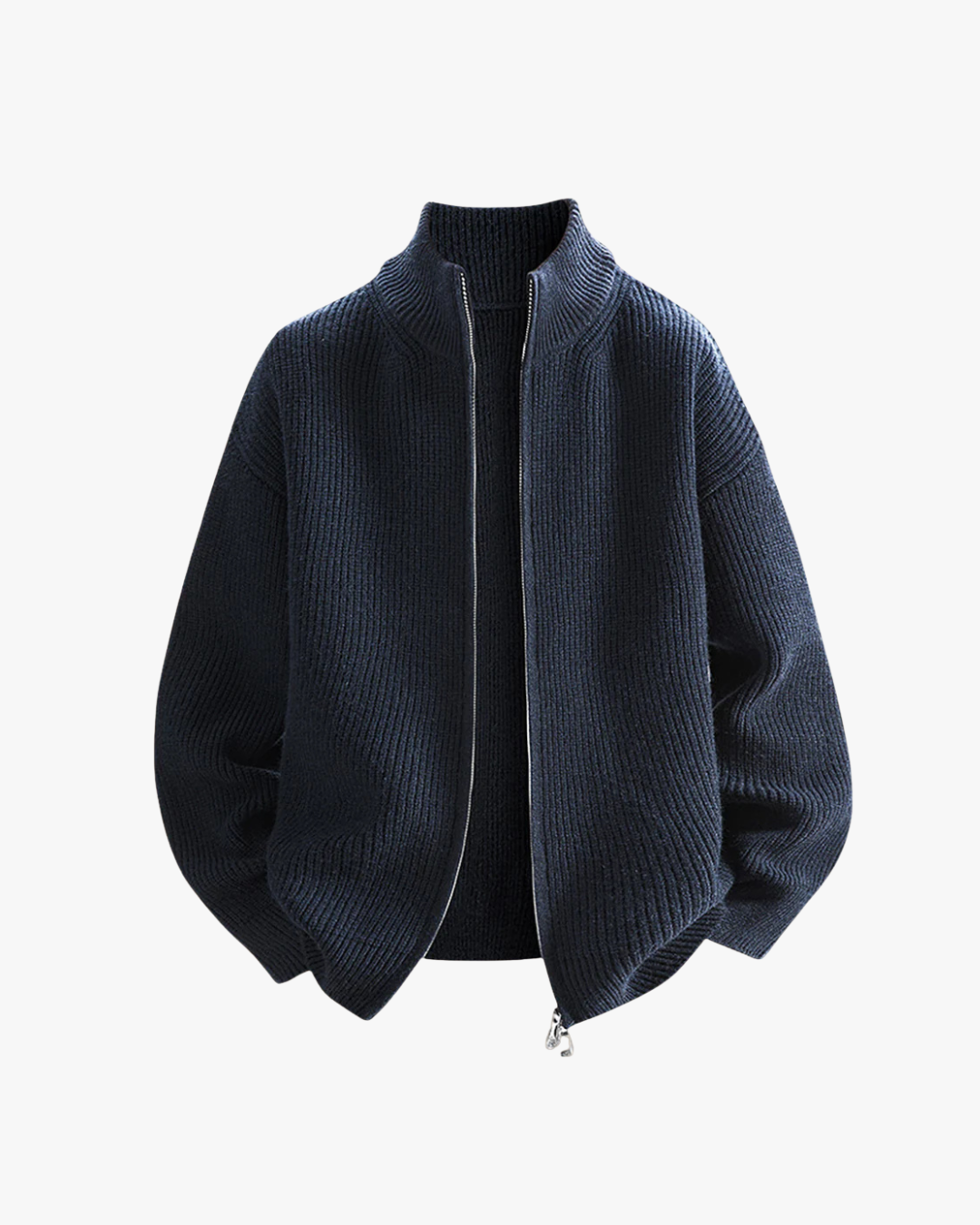 Structured Ribbed Zip Sweater