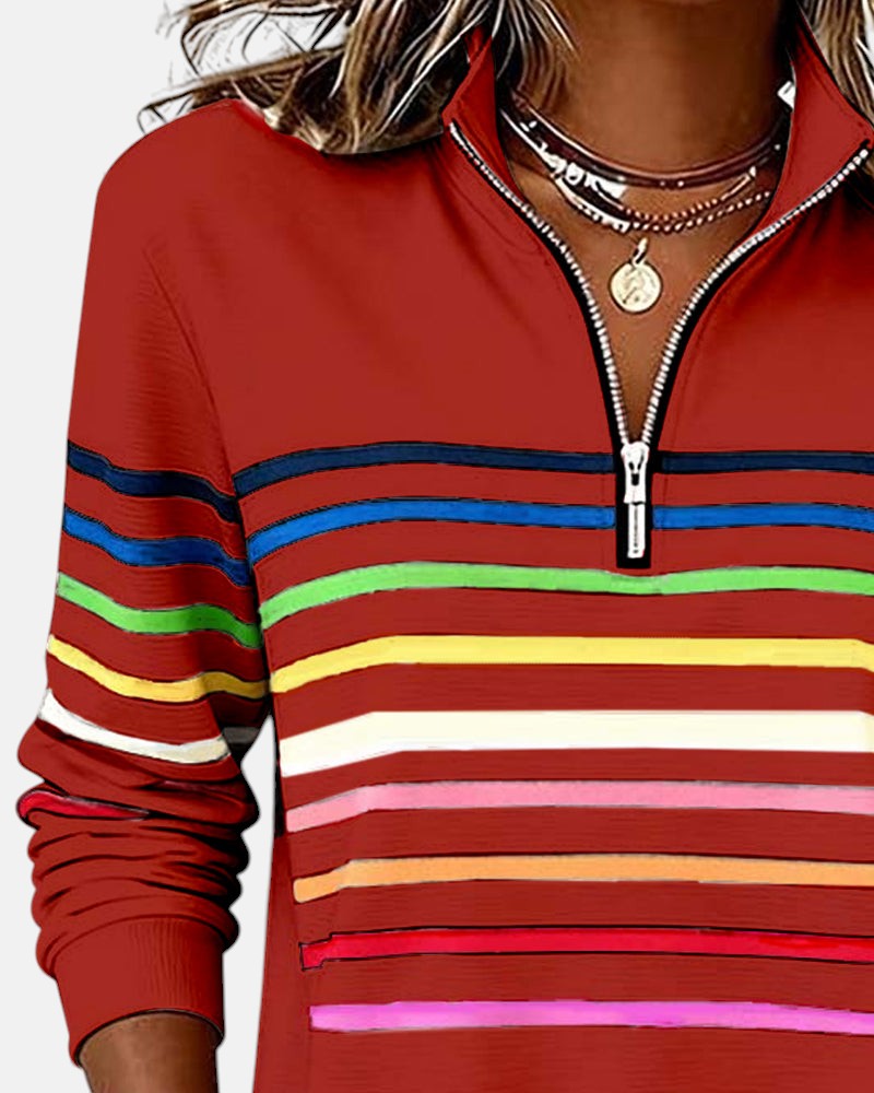 Vienna | Cozy Rainbow Zip Top