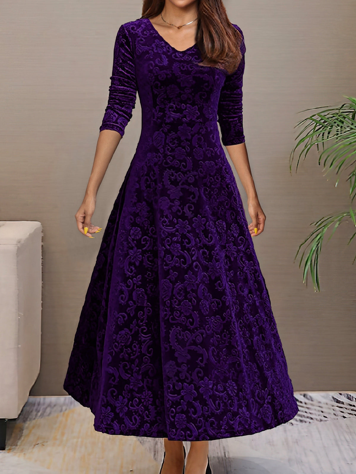 Denise | Holiday Velvet Grace Dress
