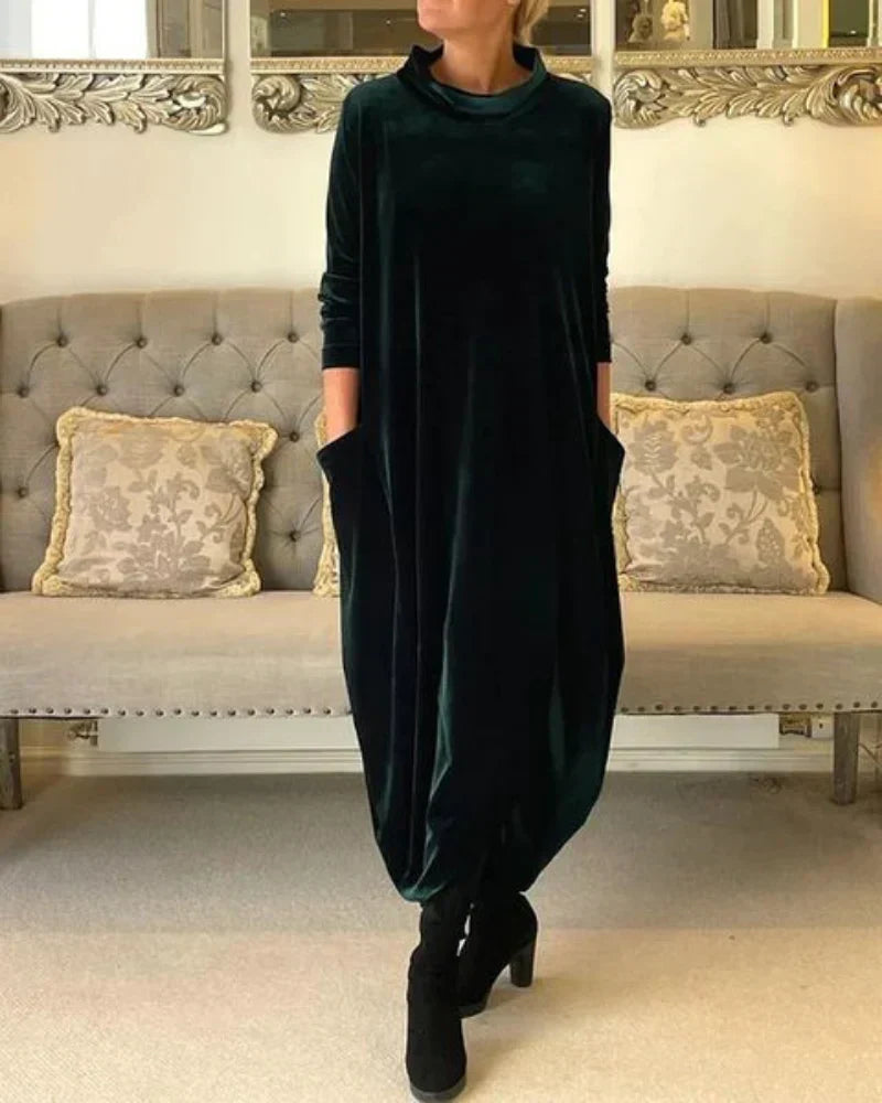 Elspeth | Cozy Draped Maxi Dress