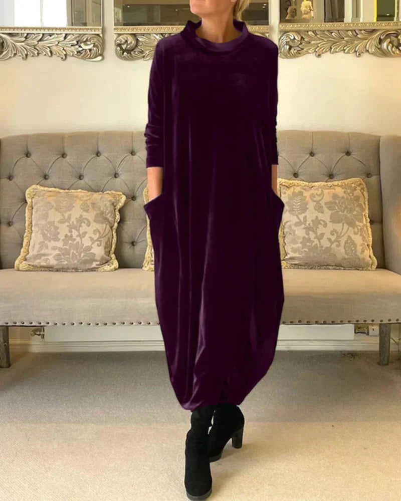 Elspeth | Cozy Draped Maxi Dress