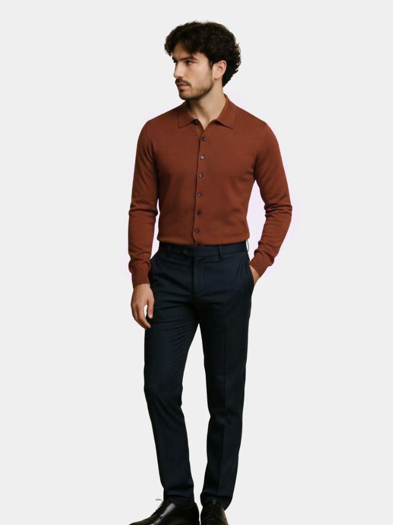 Merrick | Cashmere Polo Cardigan