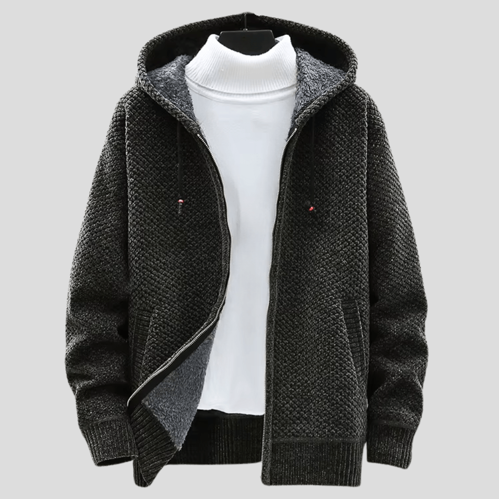 Adrian | Fleece-Lined Knit Hoodie