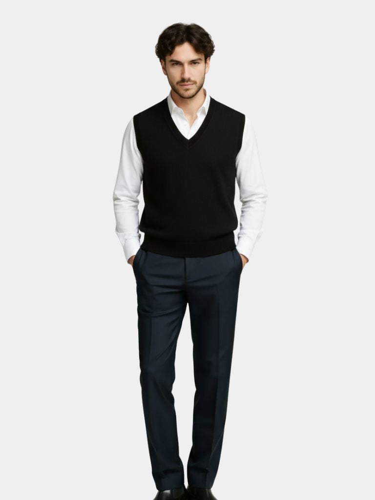 Ivo | Cashmere V Neck Knit Vest
