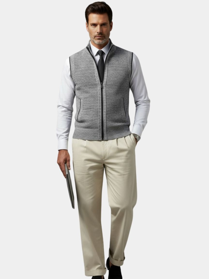 Soren | Elegant Full-Zip Sweater Vest