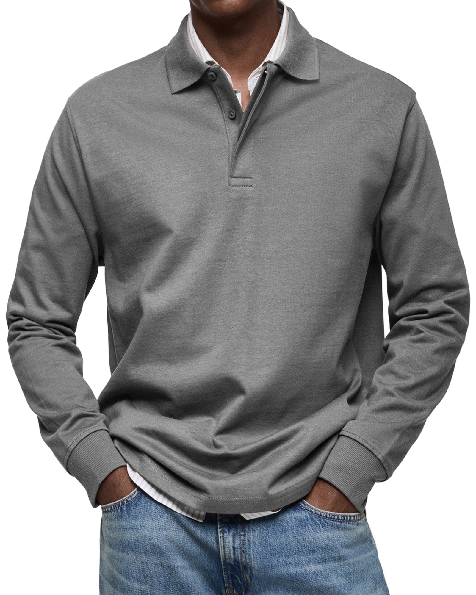 Caleb | Casual Long Sleeve Polo Shirt