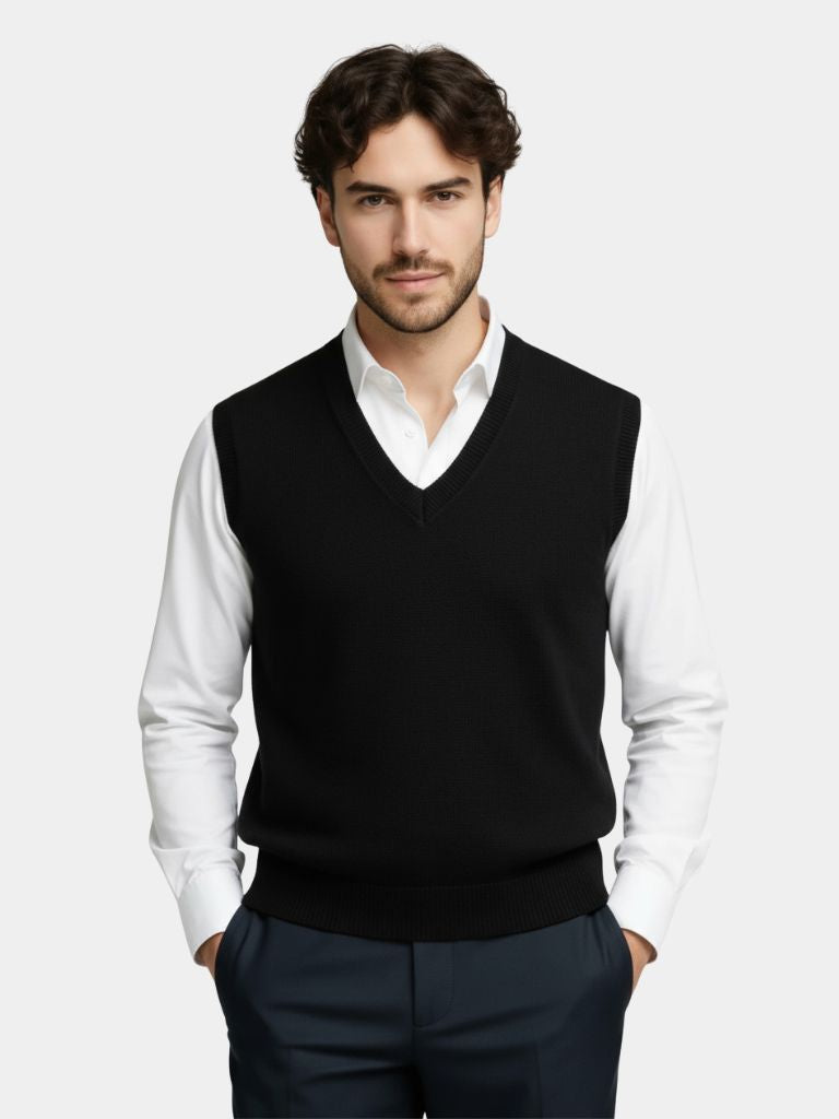 Ivo | Cashmere V Neck Knit Vest
