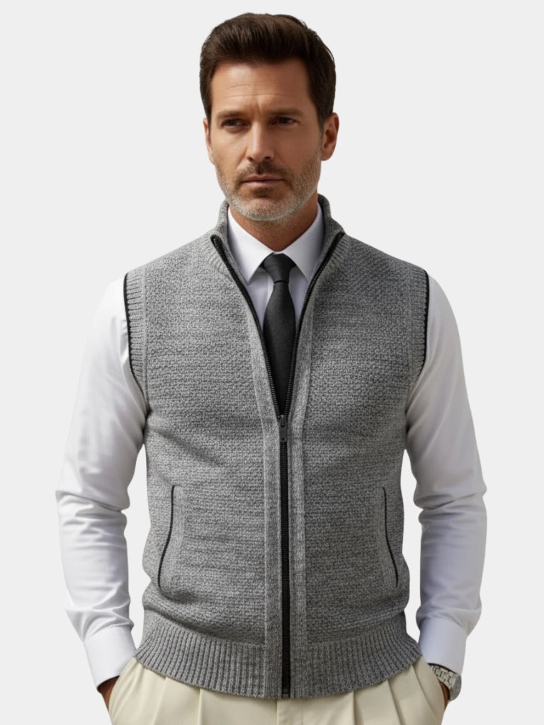 Soren | Elegant Full-Zip Sweater Vest
