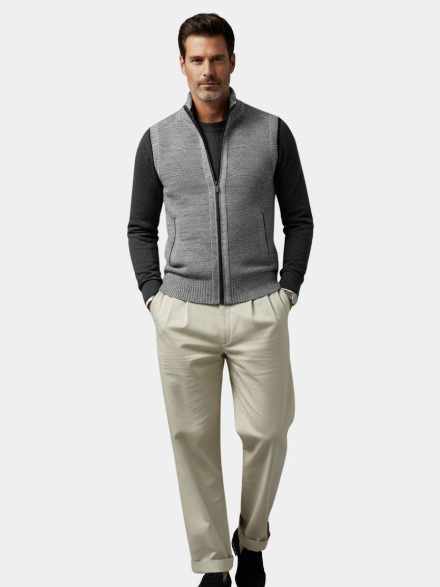 Soren | Elegant Full-Zip Sweater Vest