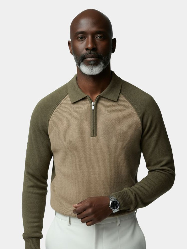 Malik | Raglan Quarter Zip Sweater