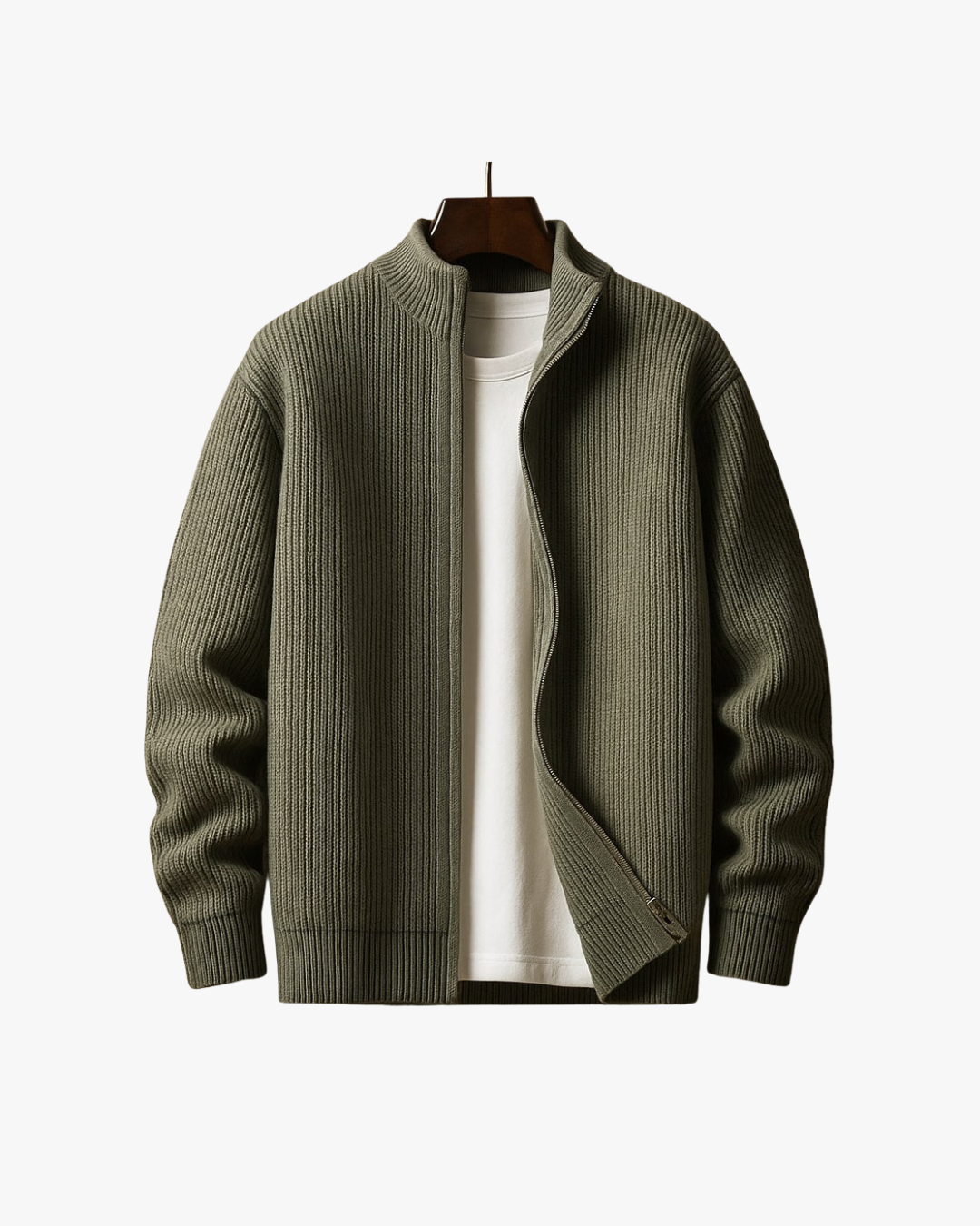 Structured Ribbed Zip Sweater