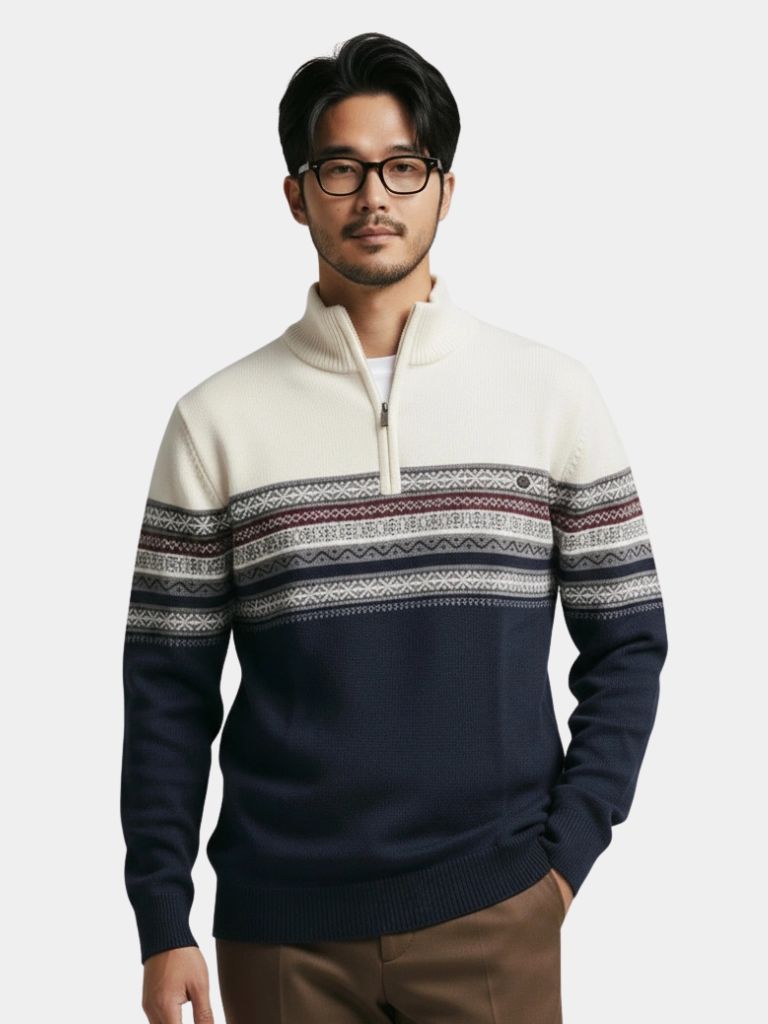 Finnian | Half Zip Knit Pullover Sweater