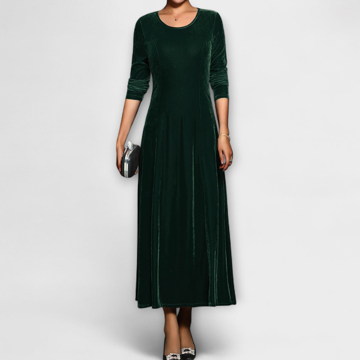 Lucienne | Timeless Velvet A-Line Dress