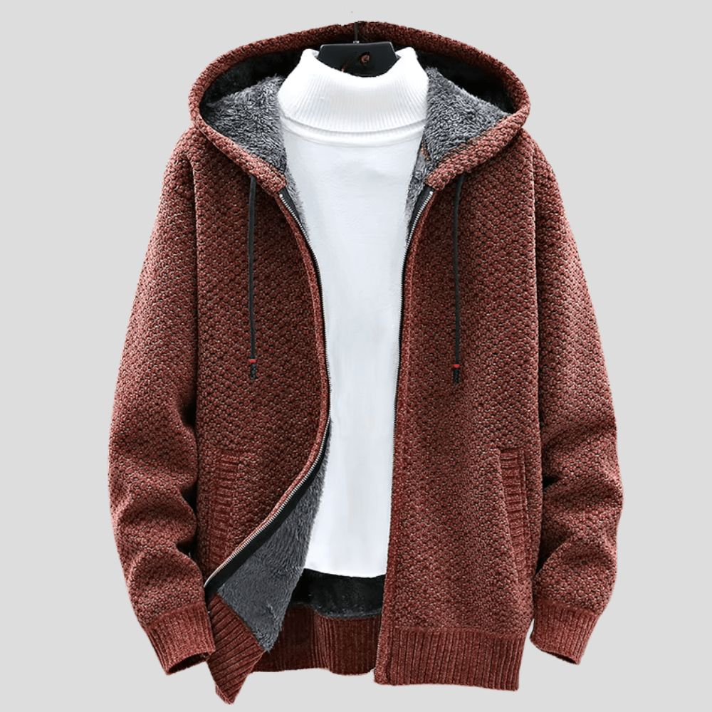Adrian | Fleece-Lined Knit Hoodie