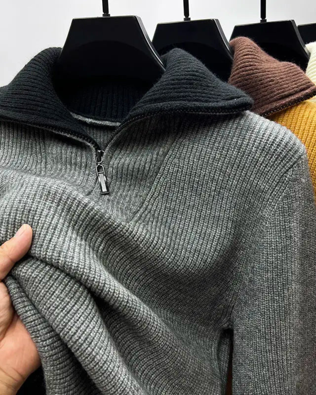 Classic Structured Zip Knit