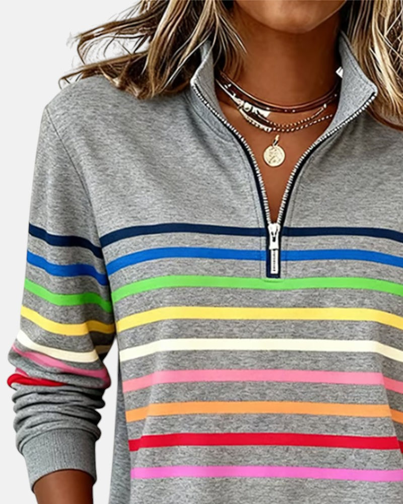 Vienna | Cozy Rainbow Zip Top
