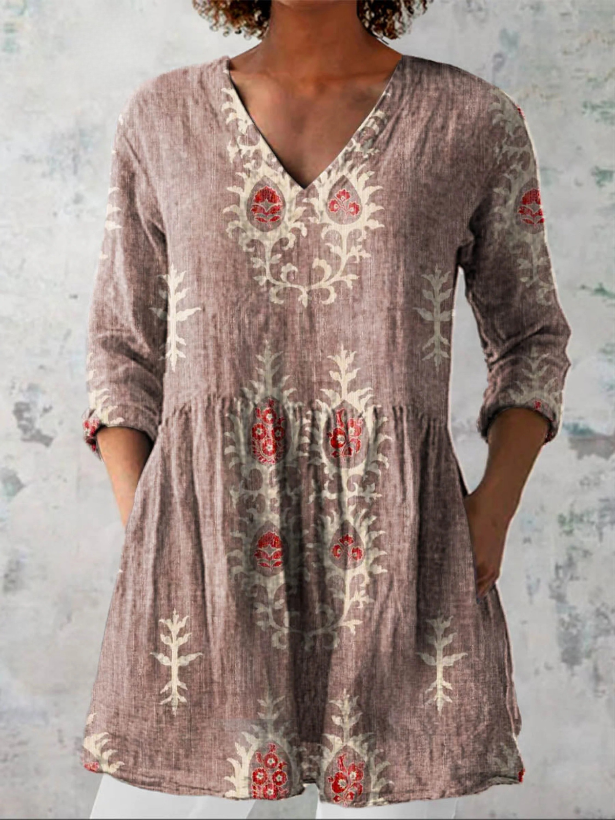 Scarlett | Ethnic Linen Art Tunic