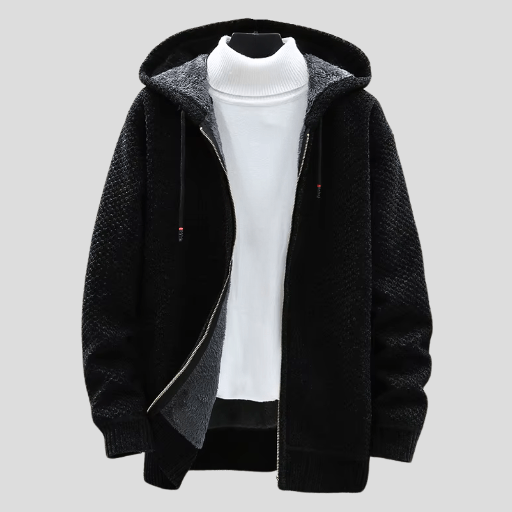 Adrian | Fleece-Lined Knit Hoodie