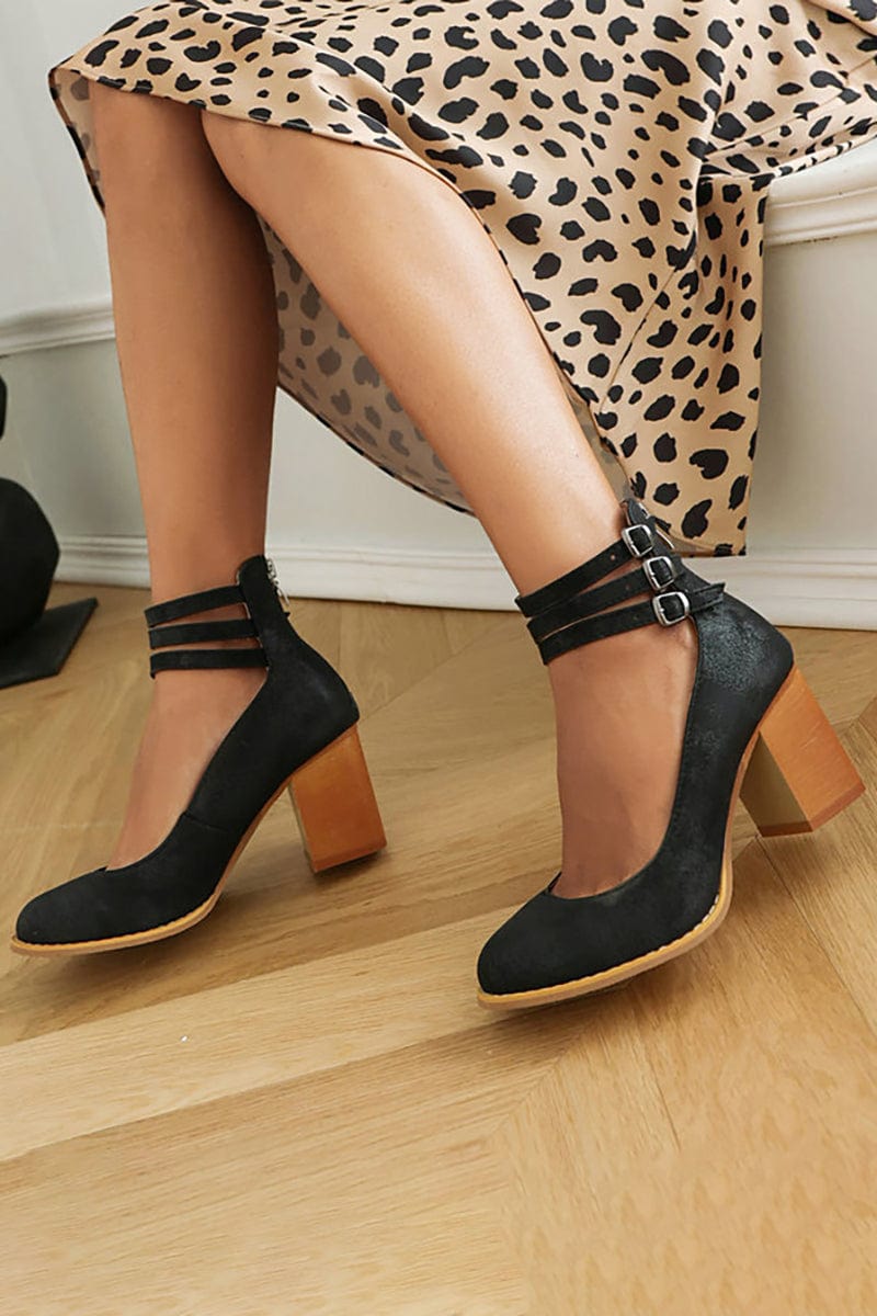 Vivienne | Triple Buckle Heels