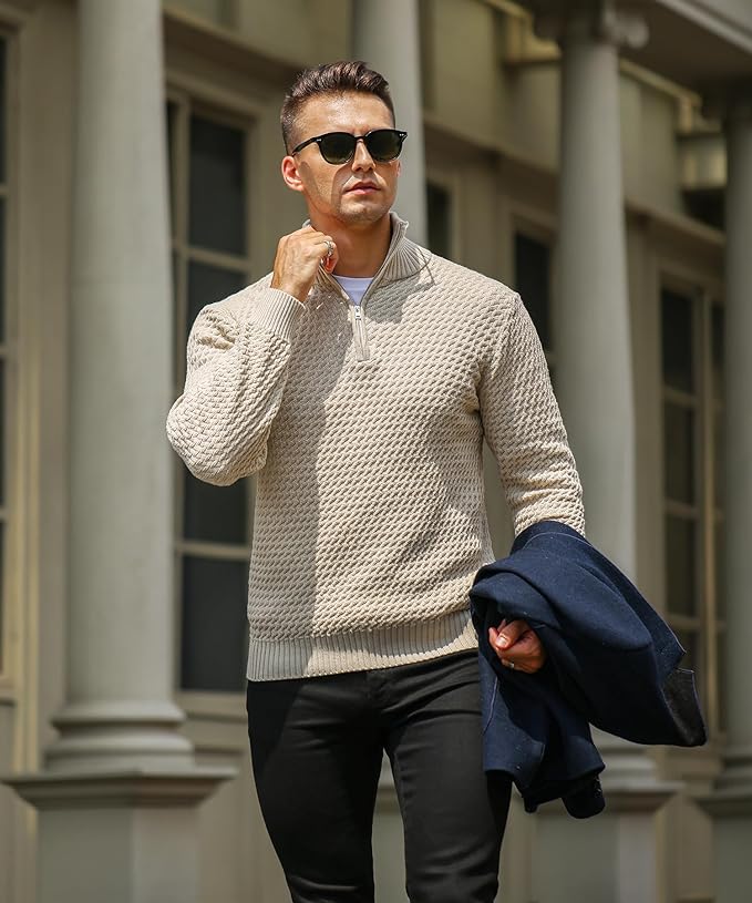 Adrian | High Zip Knit Sweater