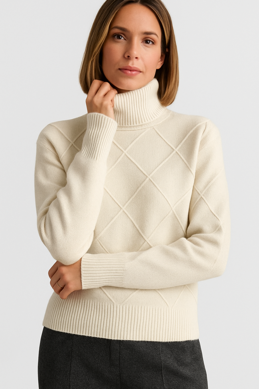 Marceline | High-Collar Sophistication in Soft Knit