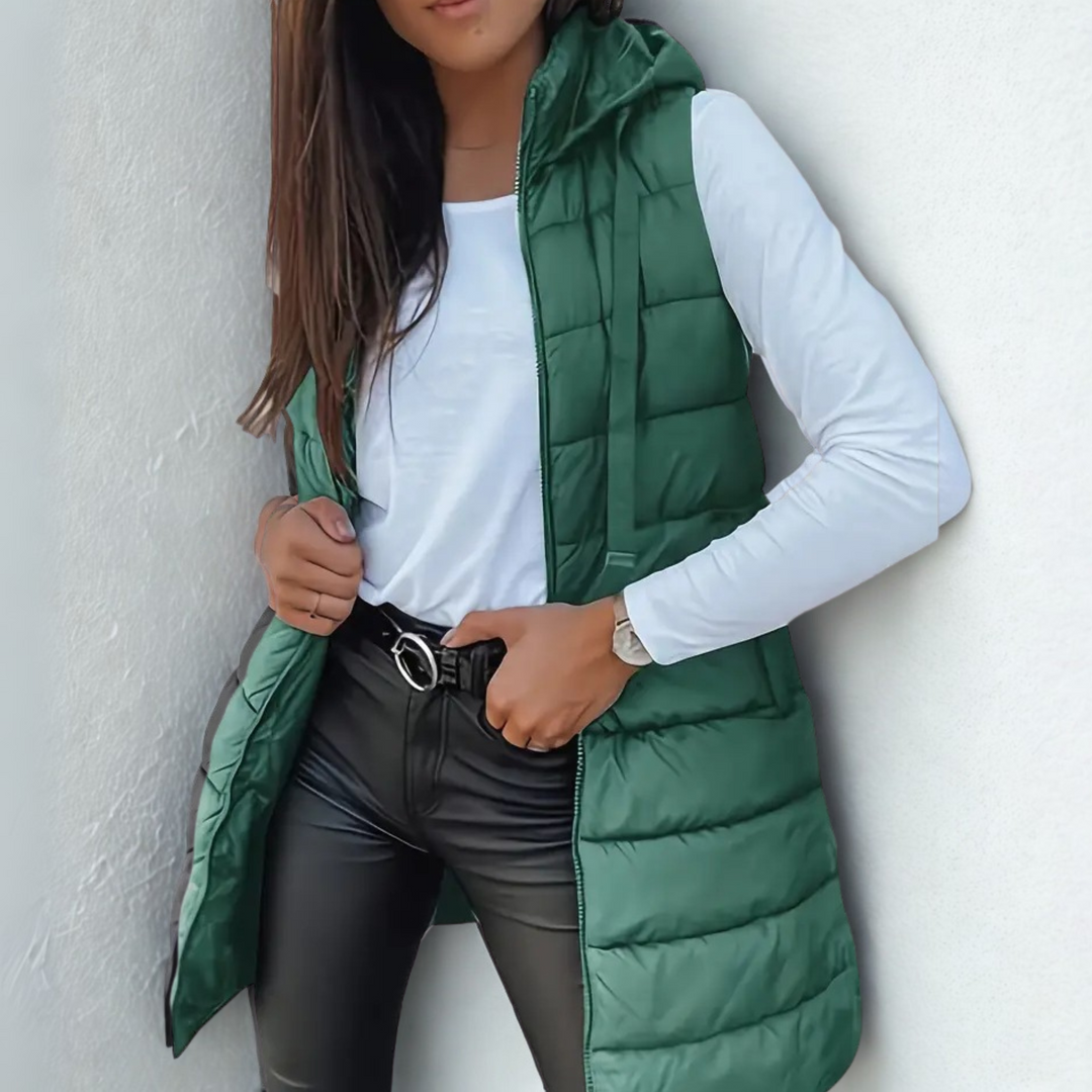 Mitchelle | Casual Long Sleeveless Puffer Vest