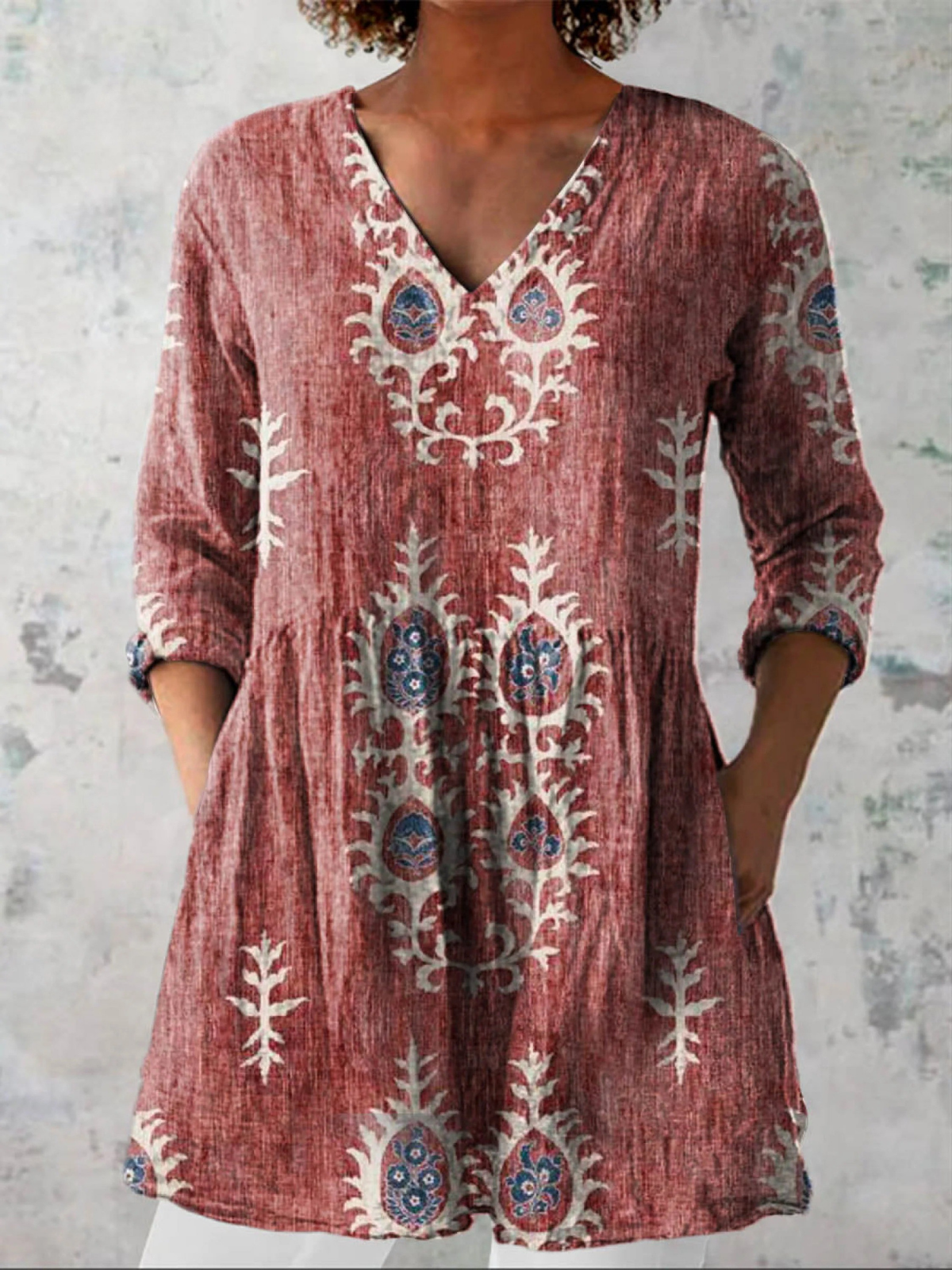 Scarlett | Ethnic Linen Art Tunic