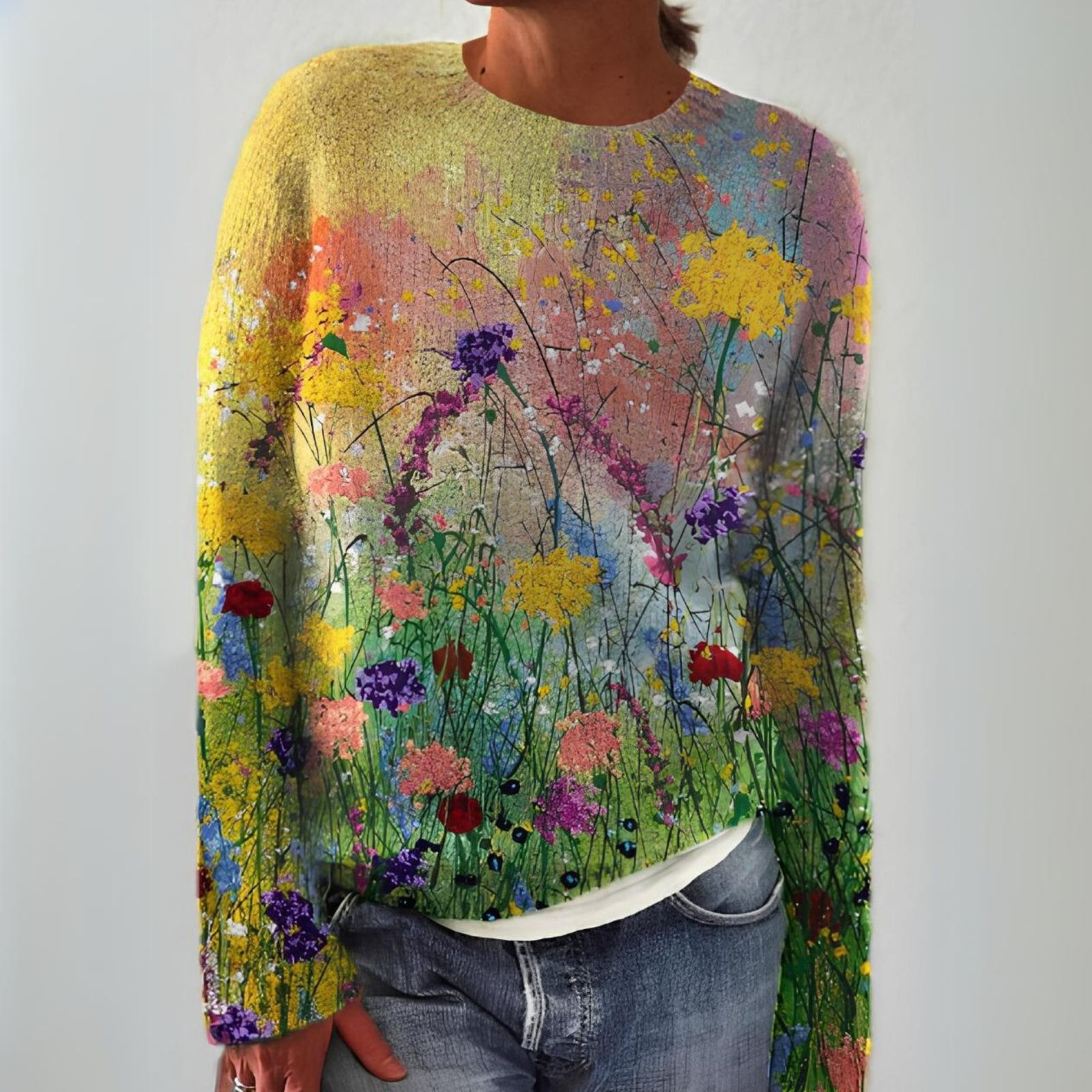 Sienne | Flowers Art Cozy Sweater