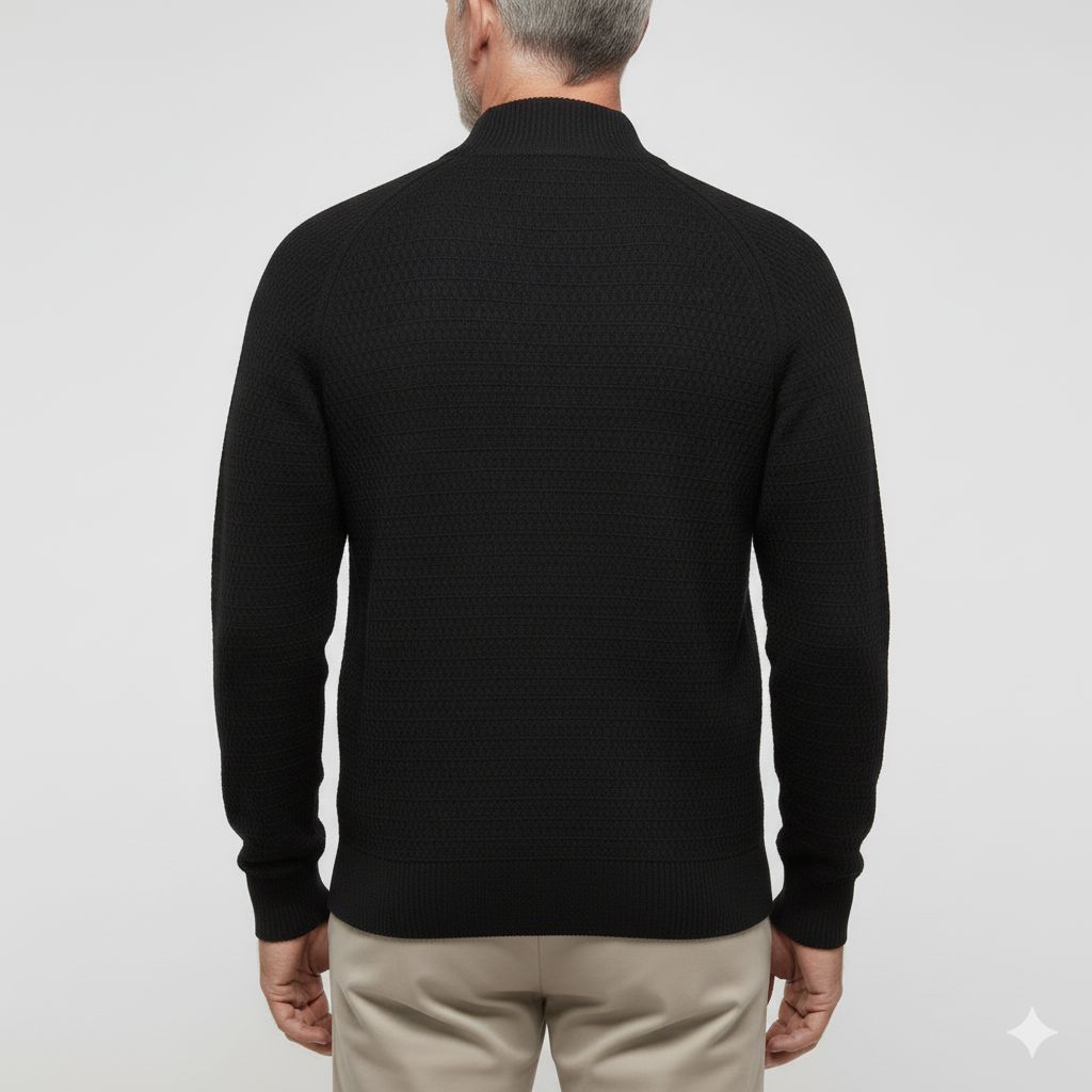 Adrian | High-Neck Cotton Cardigan