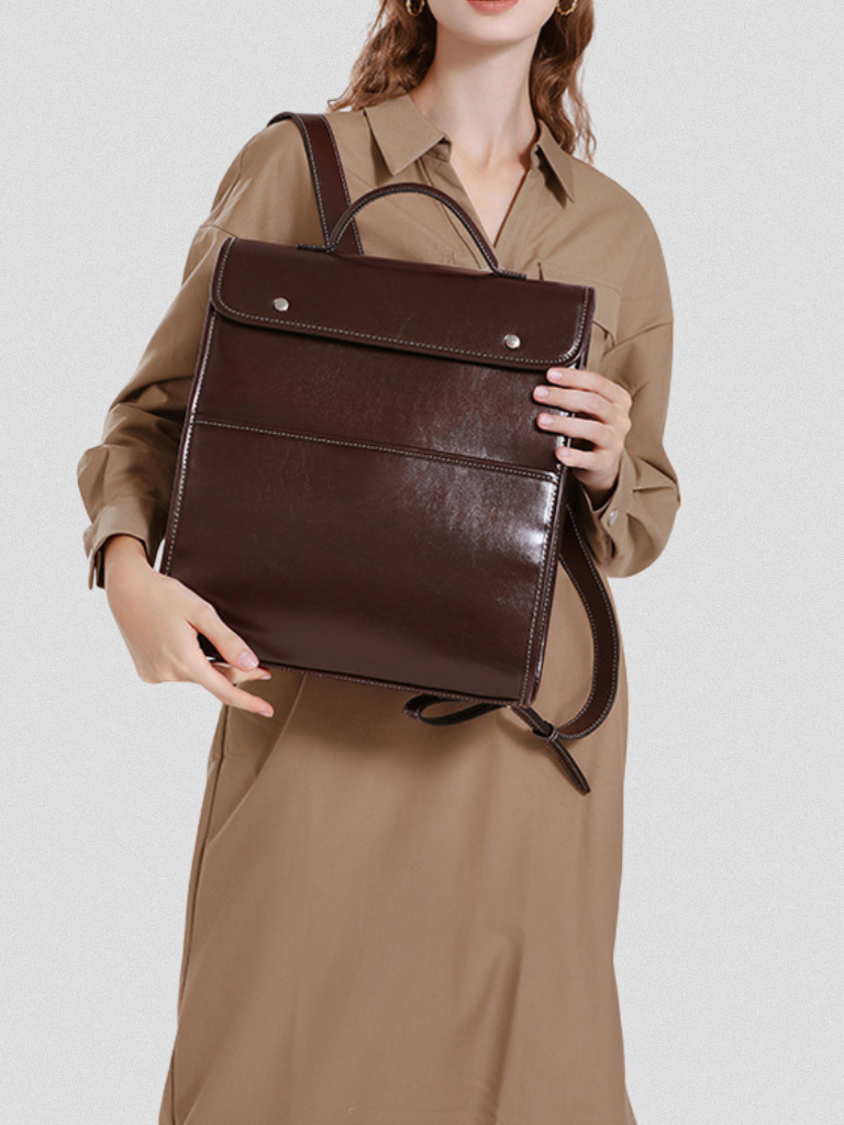 Sue | Elegant Leather Laptop Backpack