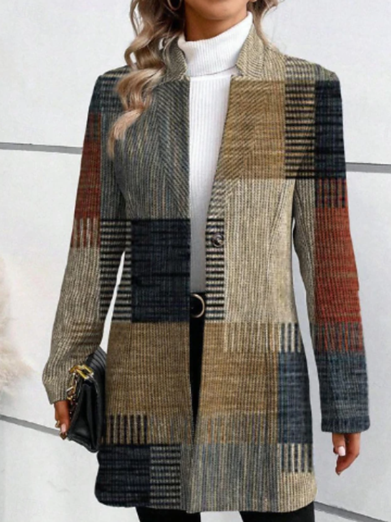 Emma | Tailored Plaid Statement Coat