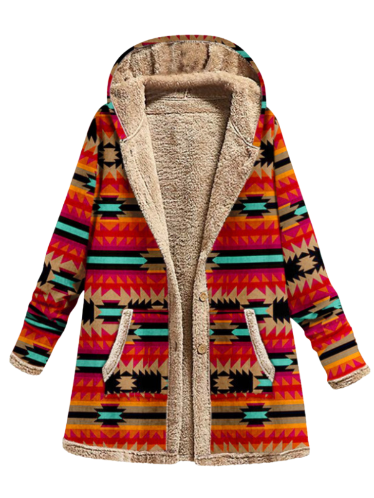 Aurora | Cozy Print Coat of Effortless Warmth