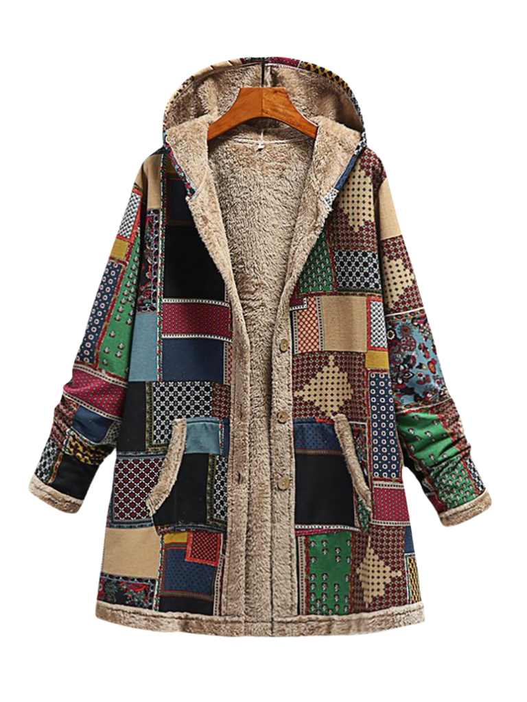 Aurora | Cozy Print Coat of Effortless Warmth