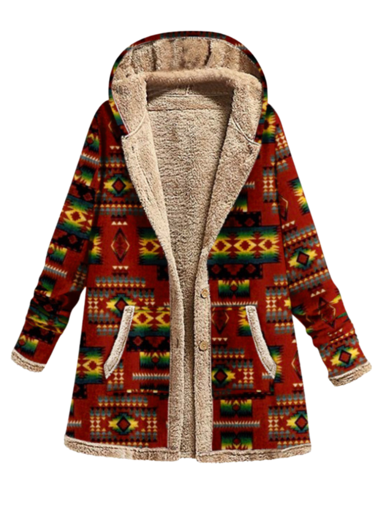 Aurora | Cozy Print Coat of Effortless Warmth