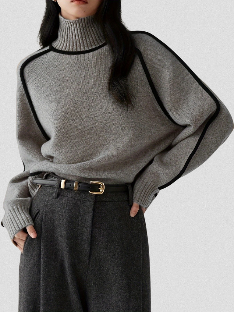Eloise | Sweater of Modern Contrast Elegance
