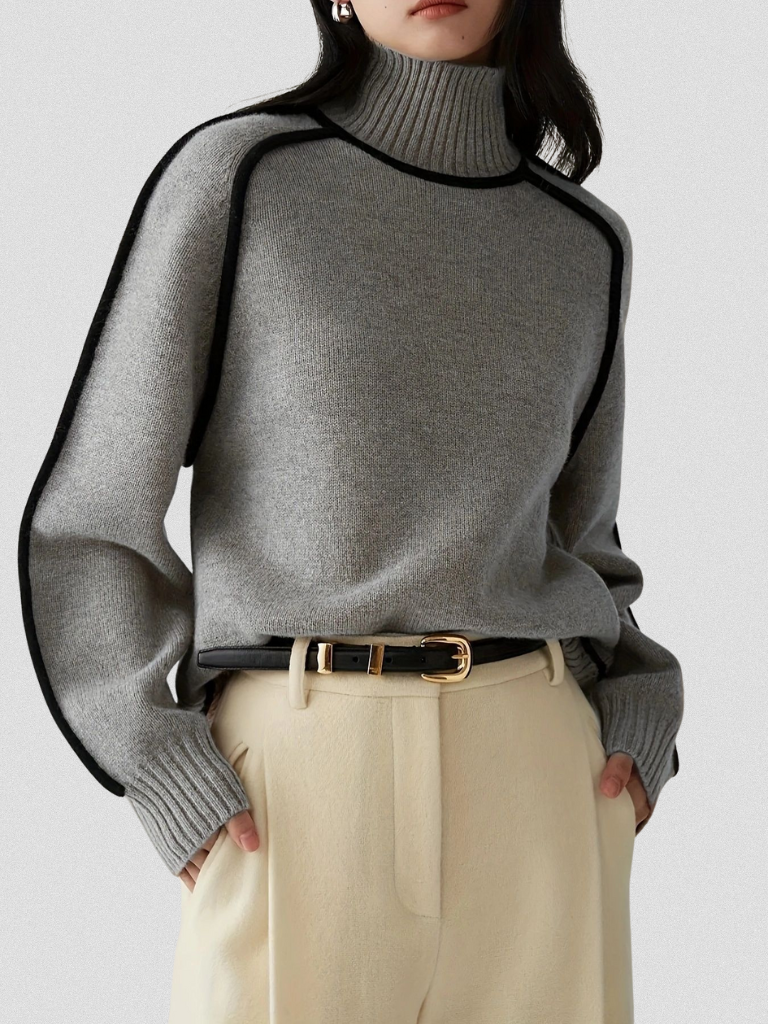 Eloise | Sweater of Modern Contrast Elegance