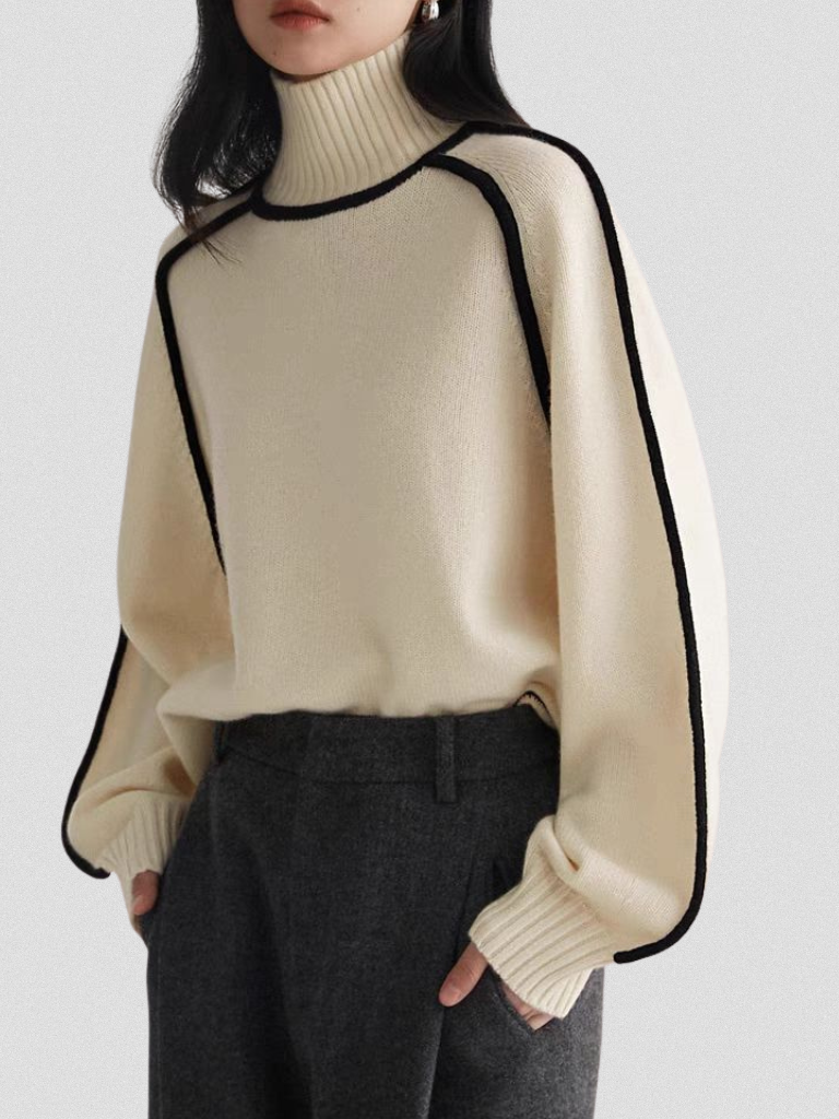 Eloise | Sweater of Modern Contrast Elegance
