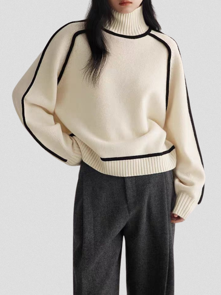 Eloise | Sweater of Modern Contrast Elegance