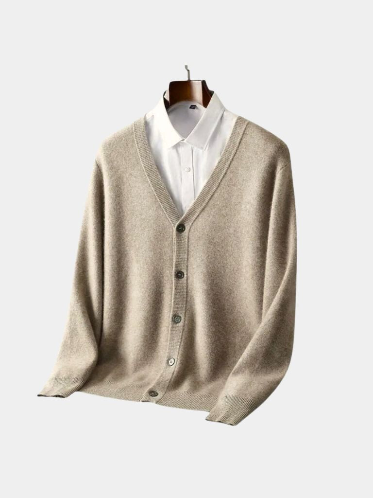 Finlo | Merino Wool V Neck Knitwear Cardigan Sweater