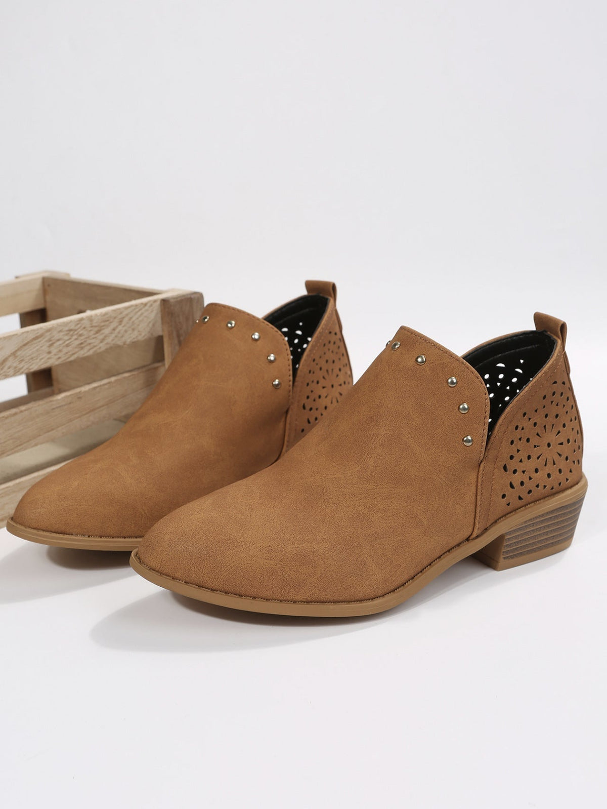 Brielle | Cut Perforated Ankle Boots