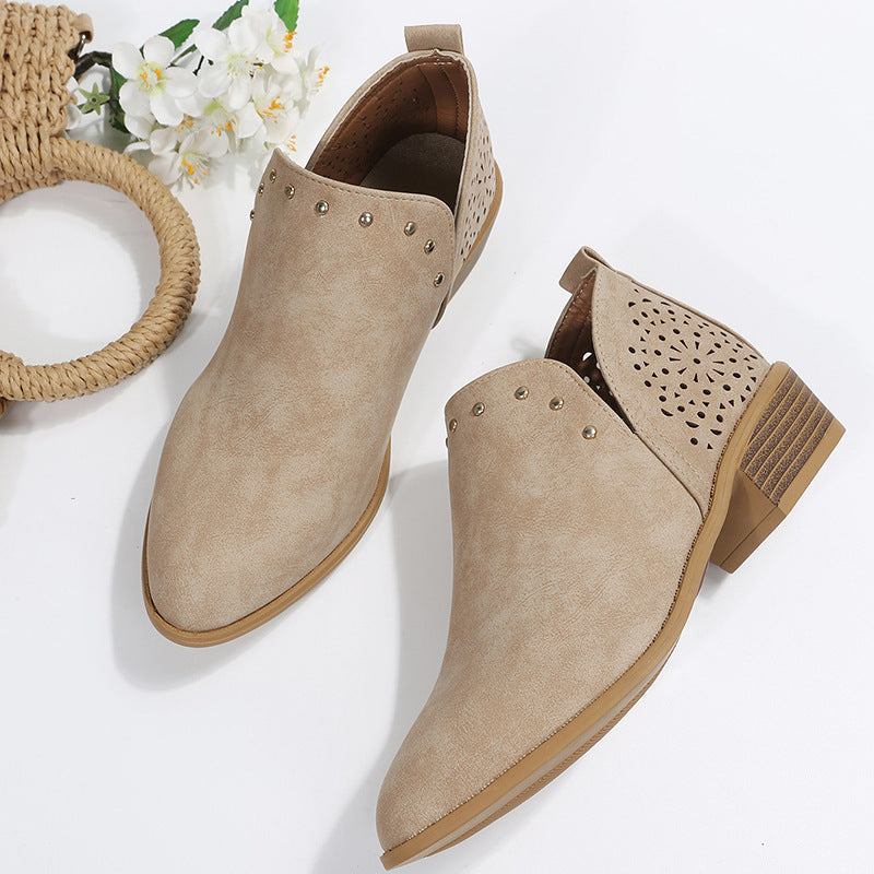 Brielle | Cut Perforated Ankle Boots