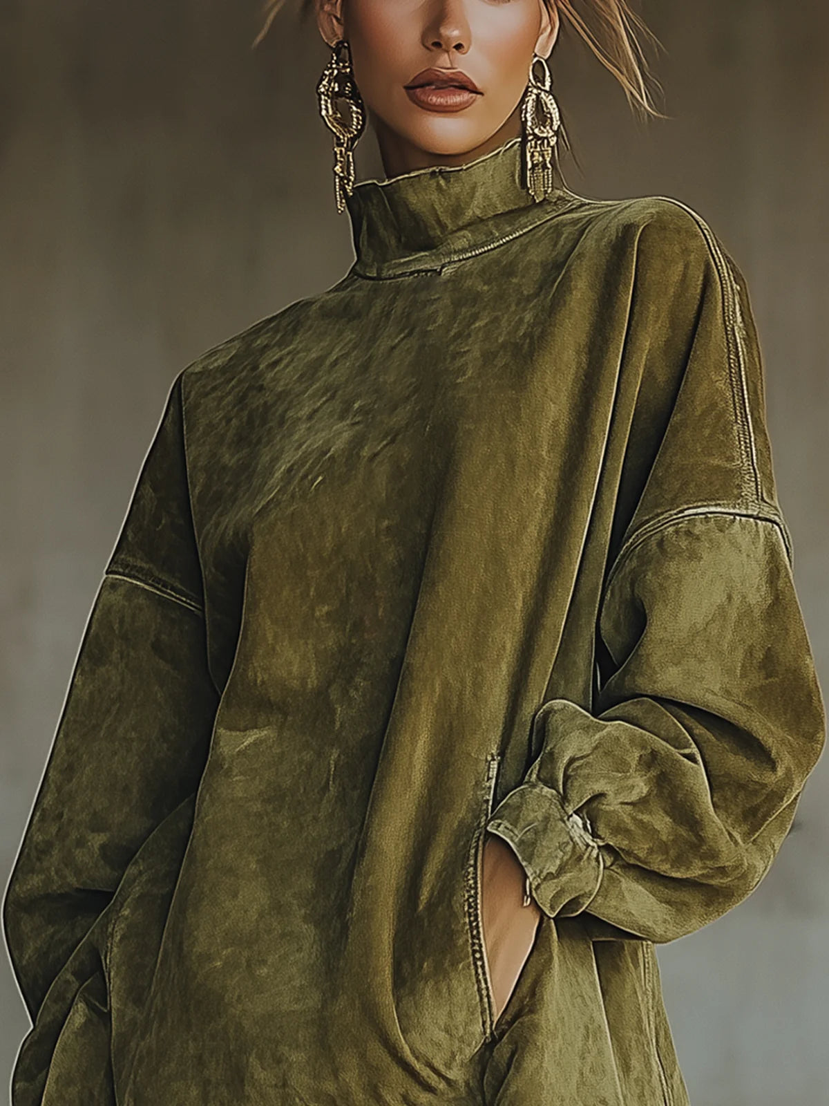 Lucinda | Cozy Fringe Turtleneck Dress