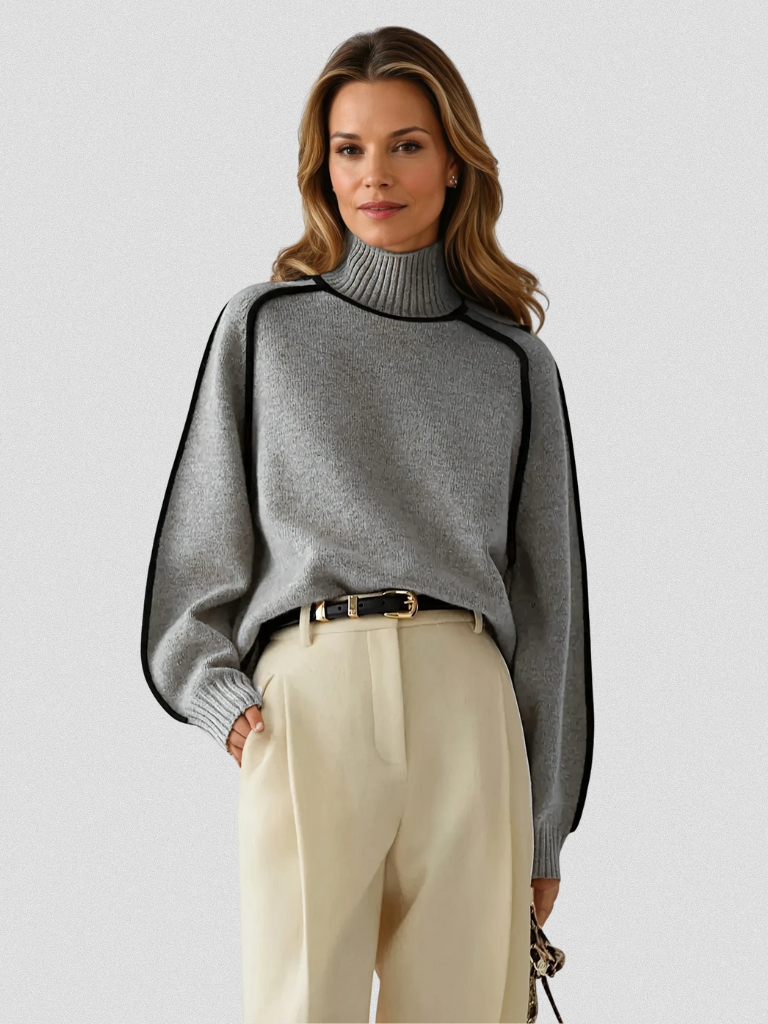 Eloise | Sweater of Modern Contrast Elegance