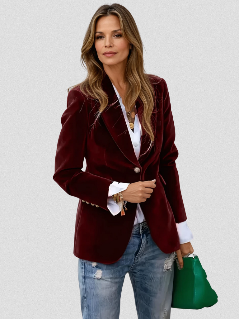 Luna | Sleek Velvet-Look Blazer