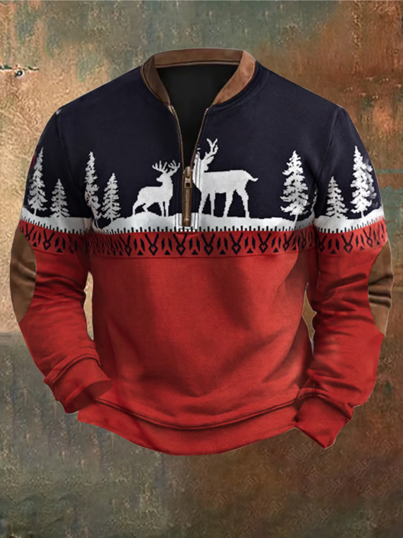 Wyatt | Cozy Reindeer Pattern Sweater