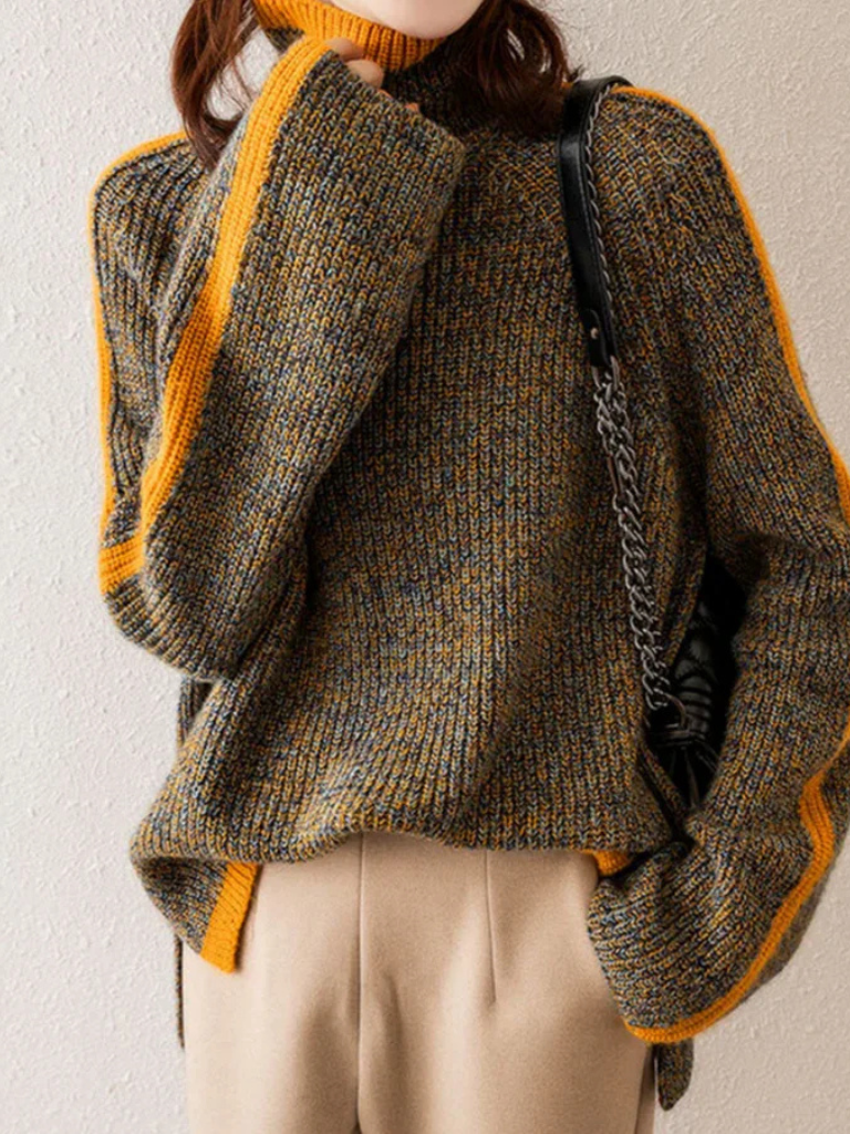 Fern | Cozy Stripe Turtleneck Sweater of Modern Warmth